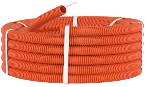 Гофра ПНД DKC Octopus Д=20 легкая с протяжкой оранжевый (100м) картинка